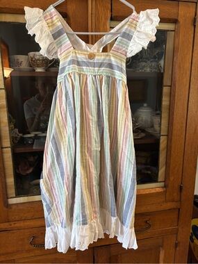 Well Dressed Wolf Pastel Multi-Stripe Eyelet Sundress